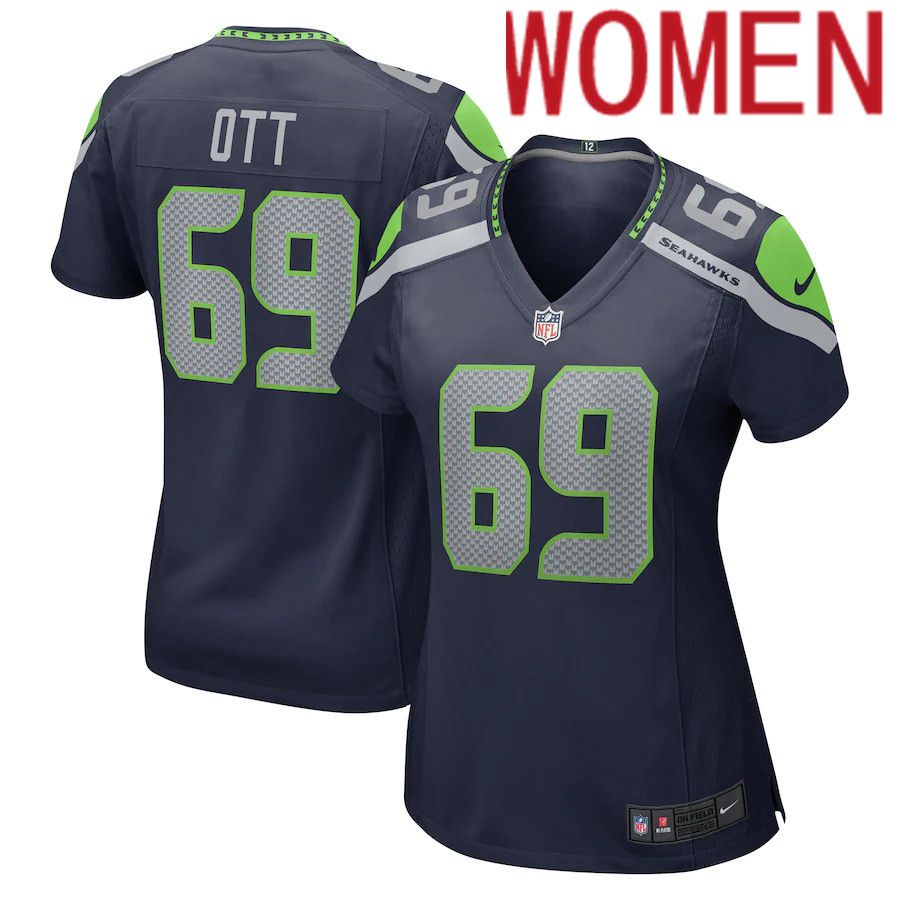 Women Seattle Seahawks #69 Tyler Ott Nike College Navy Game NFL Jersey